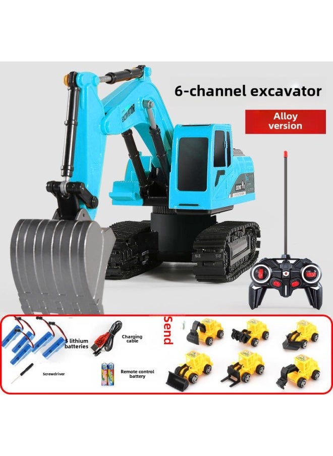 Remote Control Excavator Children's Alloy Digging Toy Wireless Electric Engineering Vehicle Large Boy Birthday Gift-Color:❉✲❀✿Alloy Remote Control Excavator ✿❀✲❉-Proportion:❉✲❀✿Standard Configuration ✿❀✲❉  - Image 1