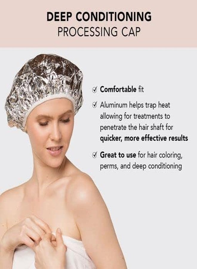IAS Aluminum Foil Hair Cap, Salon Baking Oil Hair Dye Cap Waterproof Dustproof Hair Cap Elastic Spa Shower Cap for Home and Salon (Medium1, 6) - Image 4