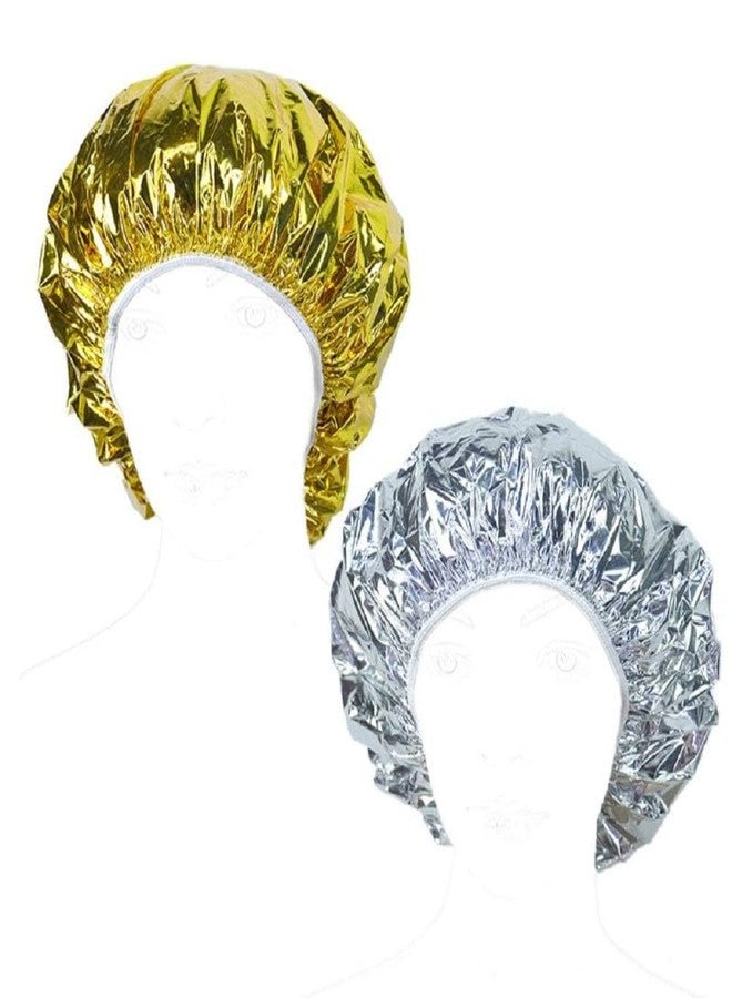 IAS Aluminum Foil Hair Cap, Salon Baking Oil Hair Dye Cap Waterproof Dustproof Hair Cap Elastic Spa Shower Cap for Home and Salon (Medium1, 6) - Image 5
