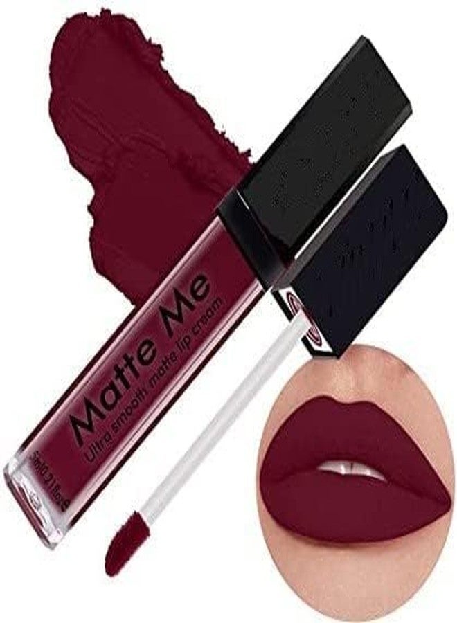 Redvant Liquid WATER PROOF & LONG WEAR Matte Me Lip Cream Liquid DARK Maroon Lipstick - Image 2