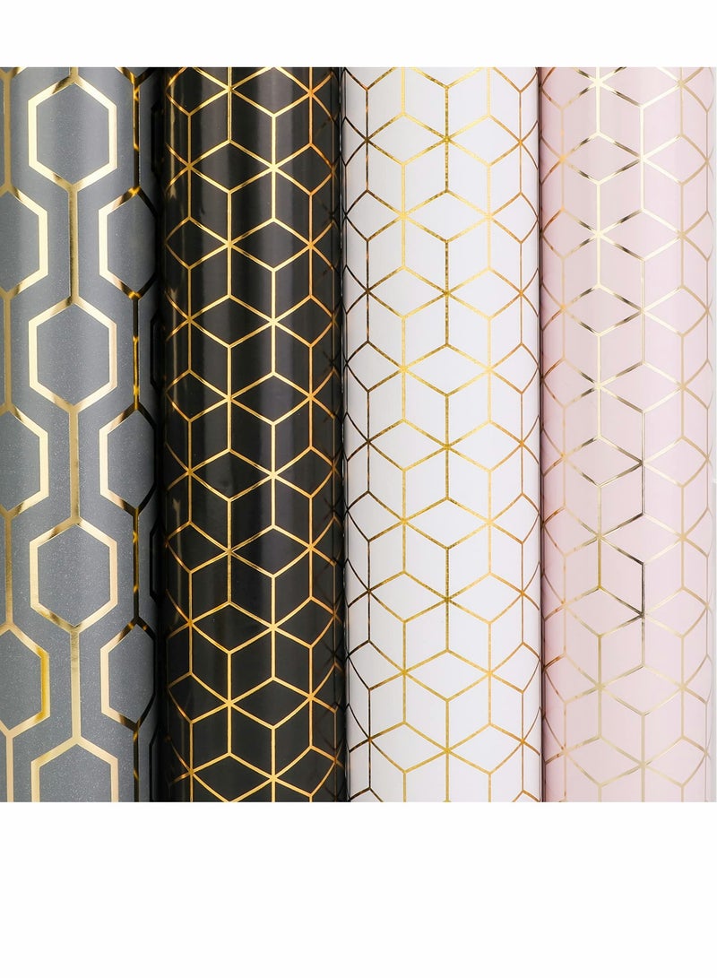 Zikra Gift Wrapping Paper, Foldable Bronzing Craft Paper Suitable for Flower Wrapping, Wedding Birthday Shower (4 Sheets, 27.6 * 19.7inch) - Image 1