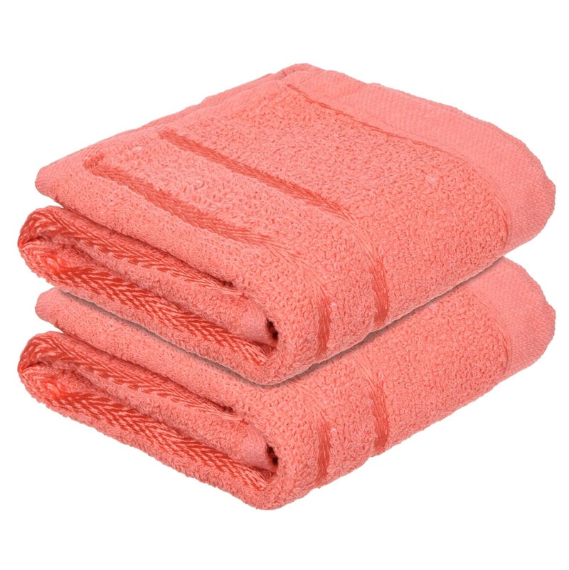 Kuber Industries Kuber industries Face Towel Towels for Facewash Towels for Gym Facewash for Travel Towels for Daily use Workout Hand Towel Lining Design 14x21 Inch Pack of 2 Orange  - Image 1