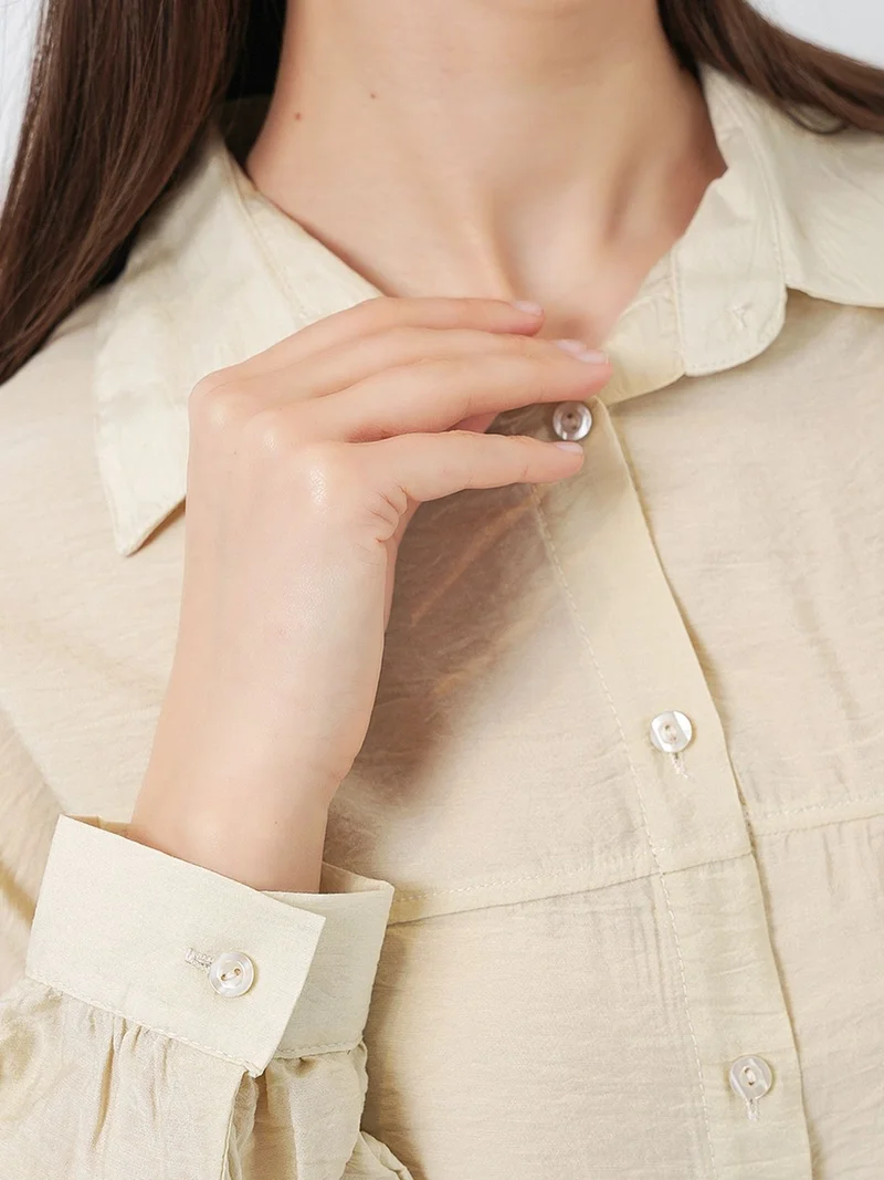 Big Dart Ivory Natural BDART Oversized Long-Sleeve Shirt for Women | Best Price UAE