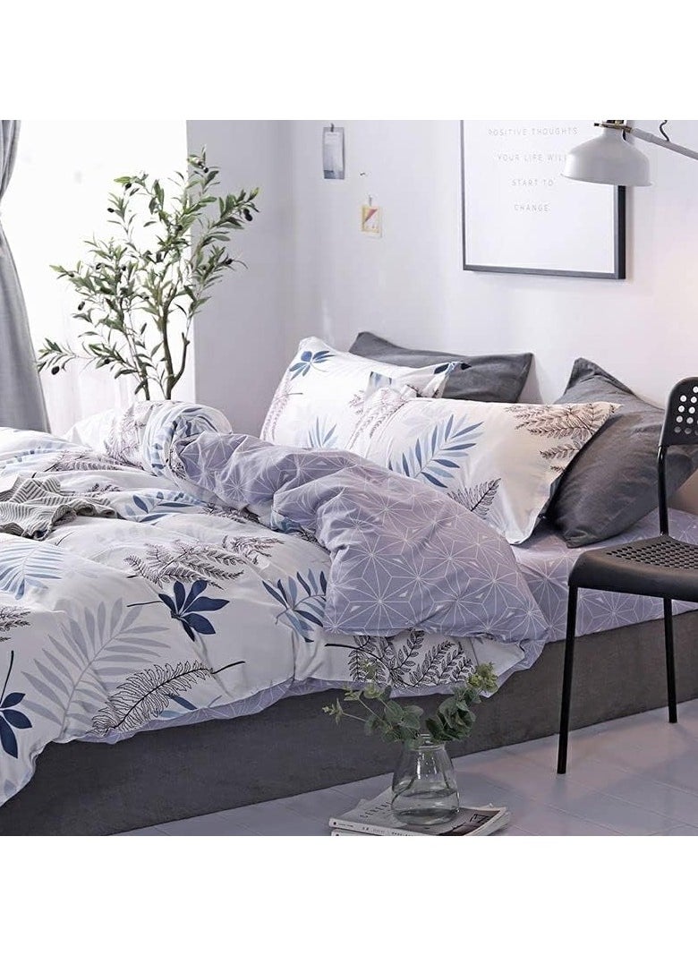 MOON HOME - King/Queen/Single size Soft and Breathable Microfiber Hypoallergenic Beautiful Design Duvet Cover Set ,set includes 1 Comforter Cover, 1 Fitted Bedsheet, 4 Pillowcases - Image 1