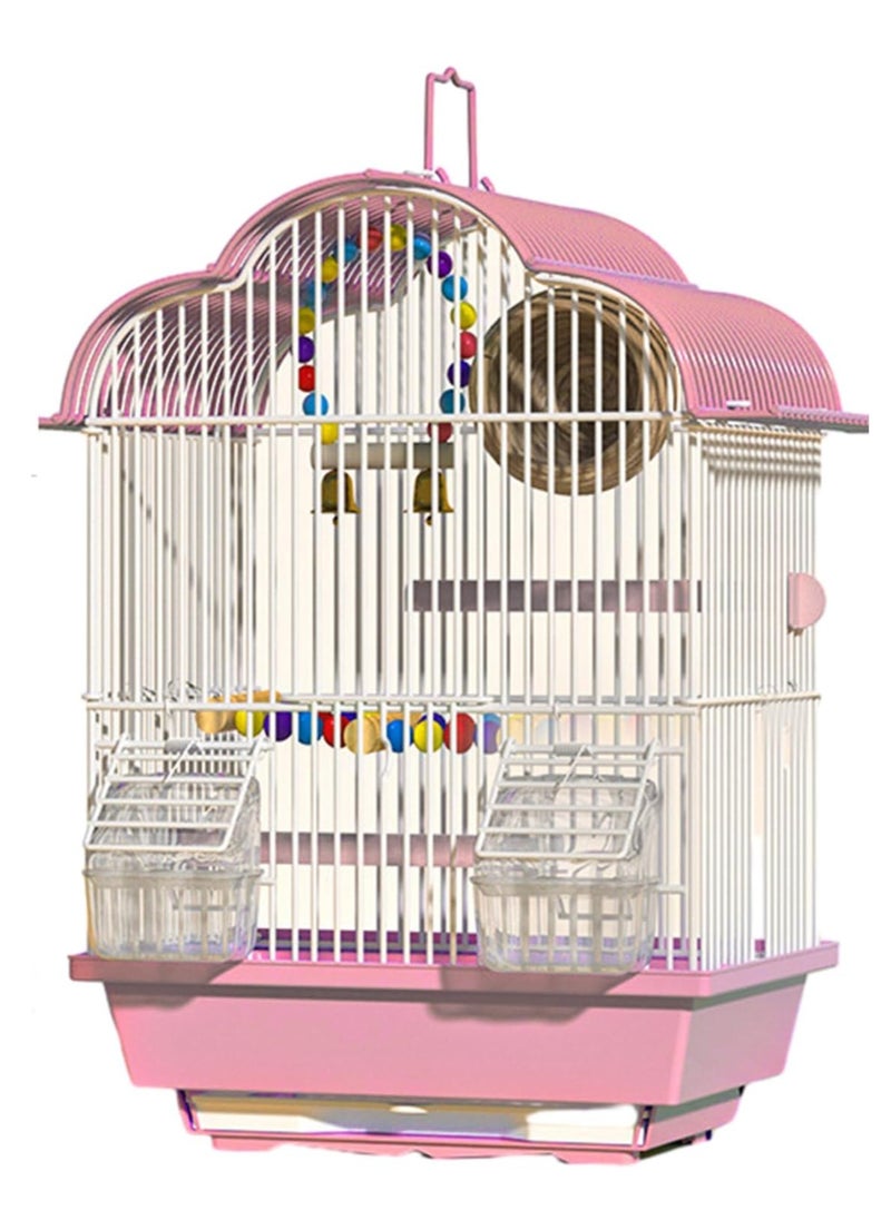 GUDOO - Small Bird Cage Parakeet Birdcage Hanging Bird House with Ladder Swing and Bird's Nest Bird House Accessories for Budgie Parakeets Finches Canaries Lovebirds Small Parrots Cockatiels - Image 1
