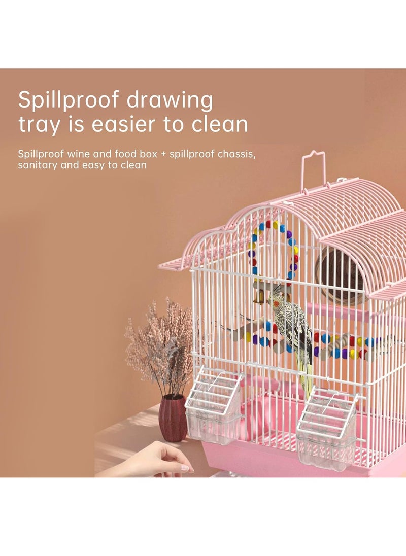 GUDOO - Small Bird Cage Parakeet Birdcage Hanging Bird House with Ladder Swing and Bird's Nest Bird House Accessories for Budgie Parakeets Finches Canaries Lovebirds Small Parrots Cockatiels - Image 1