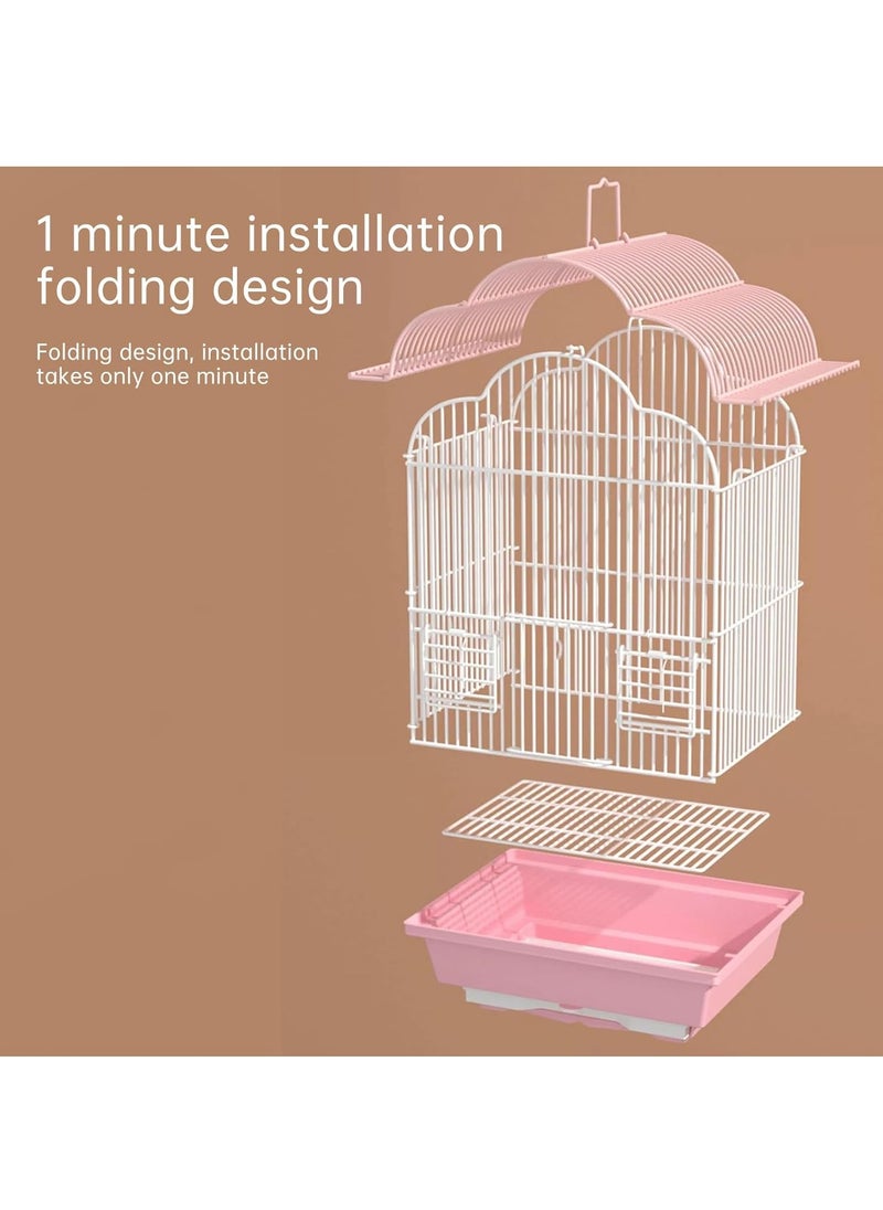 GUDOO - Small Bird Cage Parakeet Birdcage Hanging Bird House with Ladder Swing and Bird's Nest Bird House Accessories for Budgie Parakeets Finches Canaries Lovebirds Small Parrots Cockatiels - Image 1