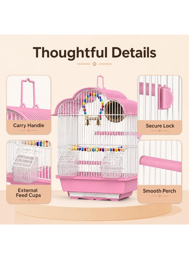 GUDOO Small Bird Cage Parakeet Birdcage Hanging Bird House with Ladder Swing and Bird's Nest Bird House Accessories for Budgie Parakeets Finches Canaries Lovebirds Small Parrots Cockatiels - Image 5