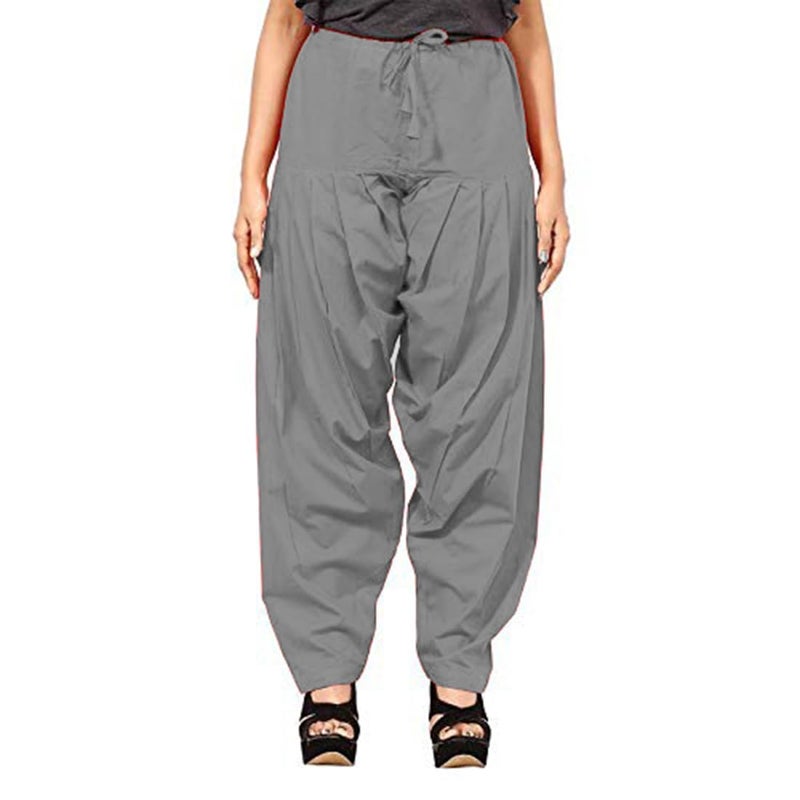 ANARO Women's Plain Cotton Patiala Salwar Pant with Side Pockets (in, Numeric, 48, Regular, Grey) - Image 4