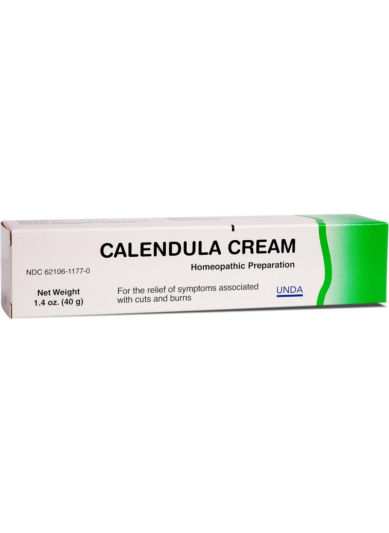 UNDA UNDA Calendula Cream | Homeopathic Remedy for The Temporary Relief of Symptoms Associated with Minor Cuts and Burns | 1.4 Ounces 