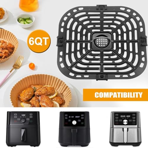 GXF Air Fryer Grill Pan for Instant Pot Vortex Plus 6 in 1 5.7QT 6 QT Gourmia GAF735 6 QT Air Fryer, Accessories Replacement Tray Rack Parts Grill Plate Crisper Plate, Dishwasher Safe - Image 4