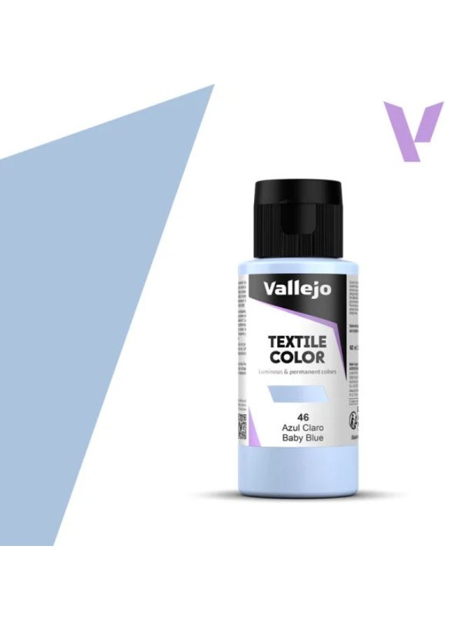 فاليجو طلاء أقمشة بلون أزرق فاتح 46 – زجاجة 60 مل، لمسة نهائية غير لامعة قابلة للغسل