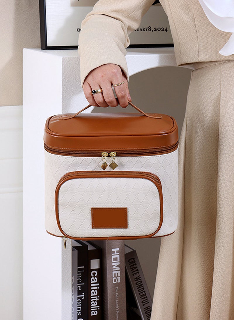 شاربدو سعة كبيرة بو حقيبة مستحضرات التجميل المحمولة أدوات الزينة حقيبة التخزين السفر مجوهرات مستحضرات التجميل صندوق تخزين 24*13*20 سنتيمتر - Image 3