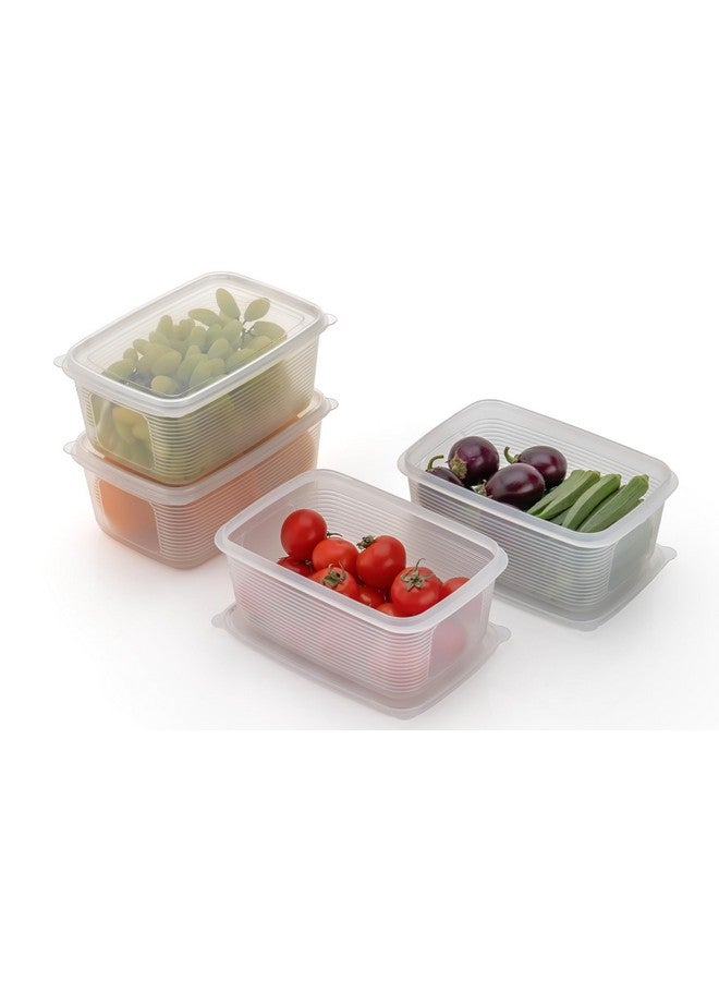 Clazkit Fruit Storage Containers for Fridge 4 Pack - Fruit Fresh Keeper Containers with Lids, Bins BPA-Free Plastic for Veggie Berry Salad Lettuce-1800ML - Image 3