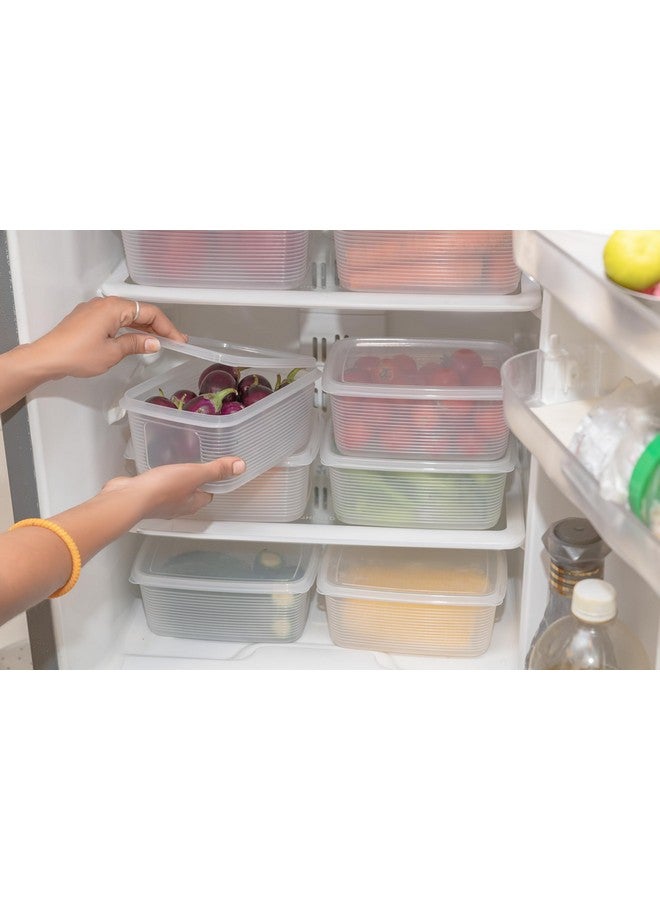 Clazkit Fruit Storage Containers for Fridge 4 Pack - Fruit Fresh Keeper Containers with Lids, Bins BPA-Free Plastic for Veggie Berry Salad Lettuce-1800ML - Image 4