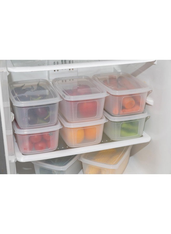 Clazkit Fruit Storage Containers for Fridge 4 Pack - Fruit Fresh Keeper Containers with Lids, Bins BPA-Free Plastic for Veggie Berry Salad Lettuce-1800ML - Image 5