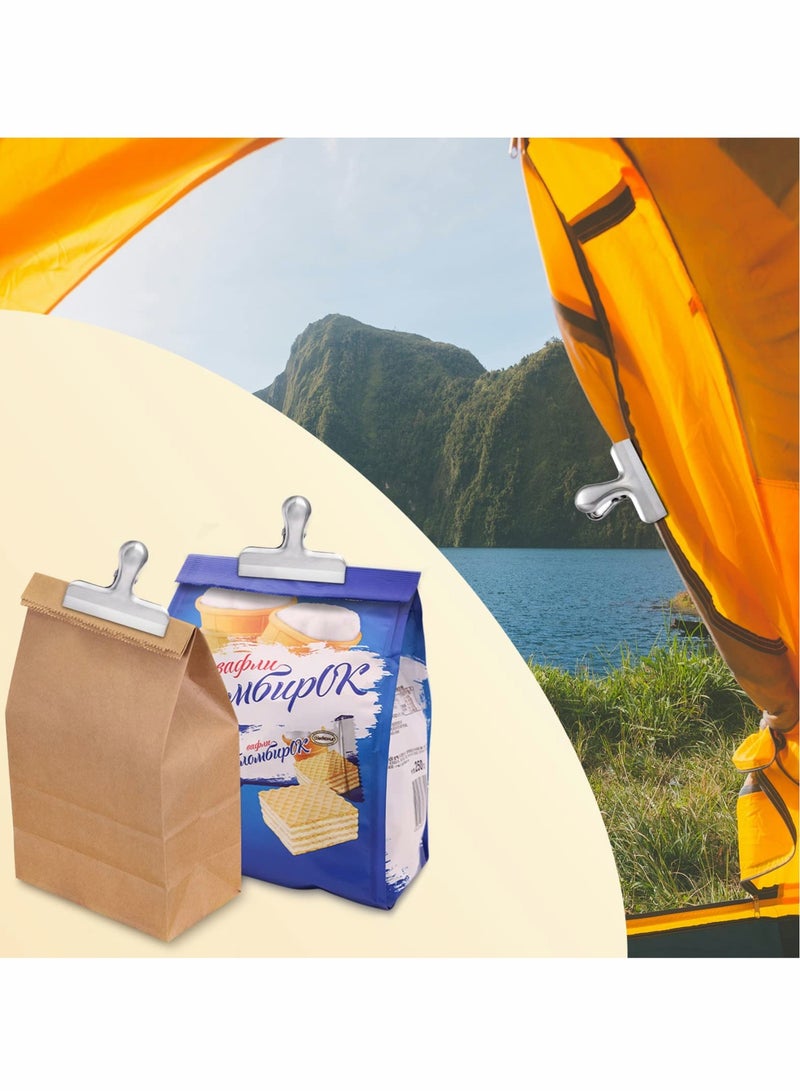 كاست ويف مجموعة مشابك أكياس رقائق البطاطس المصنوعة من الفولاذ المقاوم للصدأ، عبوة من 6 مشابك أكياس، مشبك قوي لإغلاق الطعام - Image 5