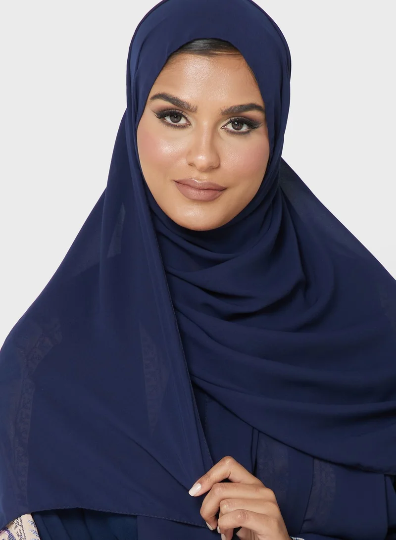 hayas closet Belted Tiered Printed Abaya