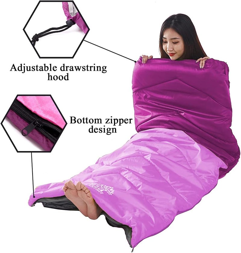 Flantree Sleeping Bag 4 Seasons Adults & Kids for Camping Hiking Trips Warm Cool Weather,Lightweight and Waterproof with Compression Bag,Indoors Outdoors Activities - Image 5