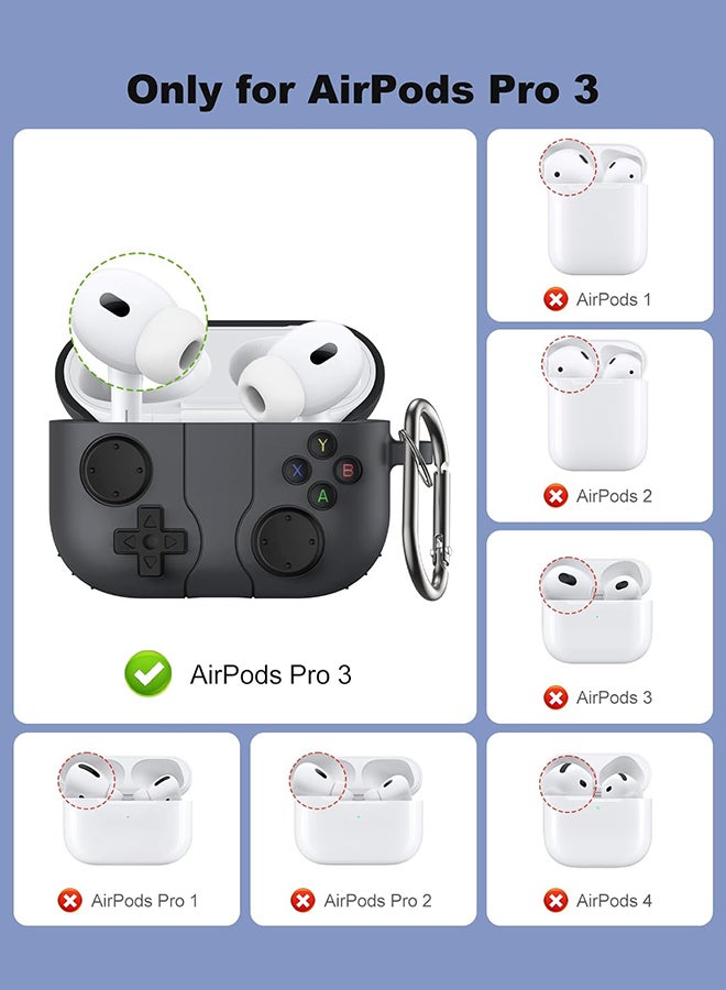 O Ozone Silicone Case for AirPods Pro 3 Case | Shockproof Protective 3D Game Console Design Silicone Protective Cover with Keychain for Airpods Pro 3-White - Image 2
