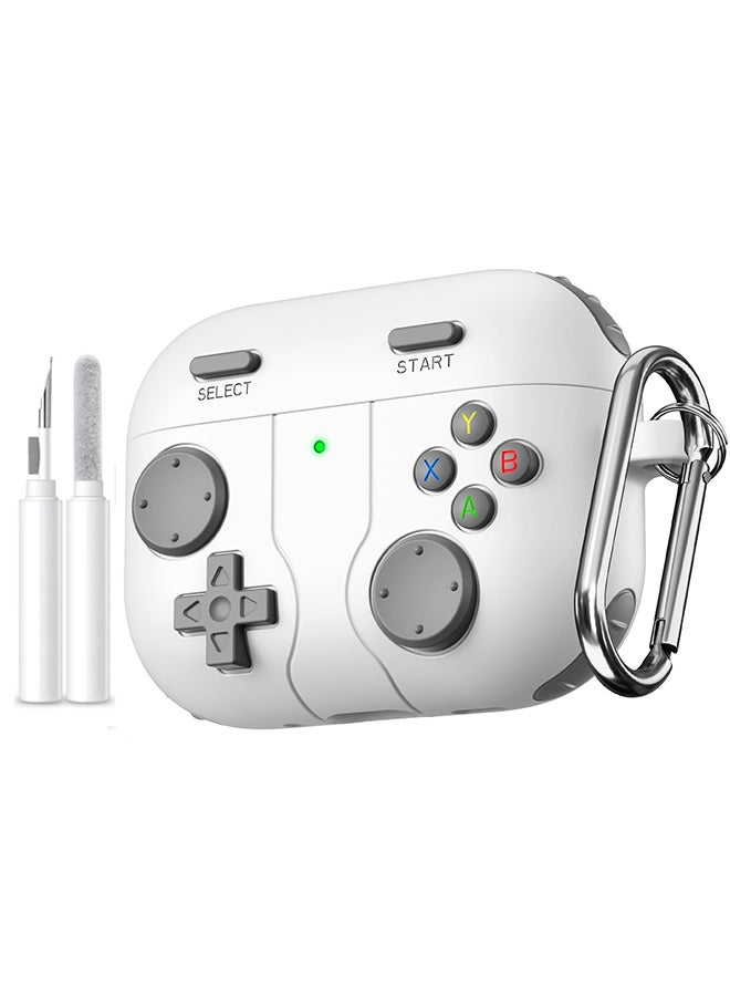 O Ozone Silicone Case for AirPods Pro 3 Case | Shockproof Protective 3D Game Console Design Silicone Protective Cover with Keychain for Airpods Pro 3-White - Image 1