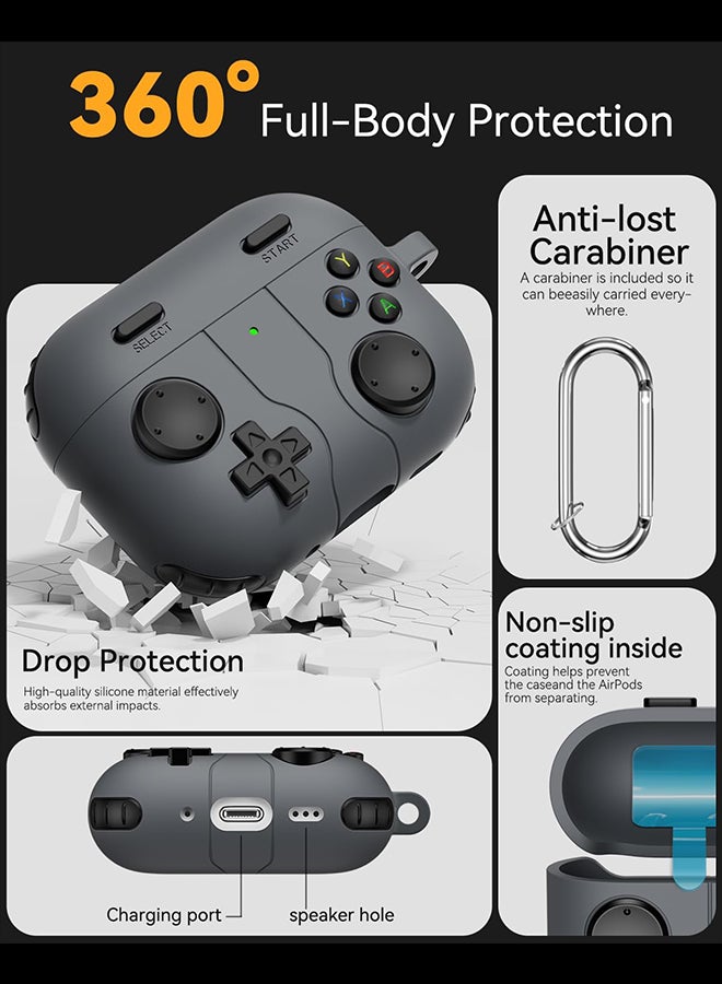 O Ozone Silicone Case for AirPods Pro 3 Case | Shockproof Protective 3D Game Console Design Silicone Protective Cover with Keychain for Airpods Pro 3-White - Image 3