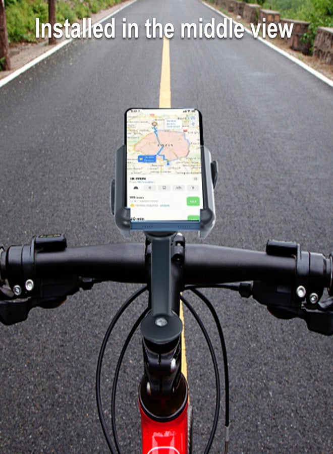 ODIER Bike Phone Holder Quick Release Locking Single-Hand Operation Adjustable Mountain/Road Bikes for 4-7 inch Phones 360° Rotation Non-Slip Lightweight - Image 2