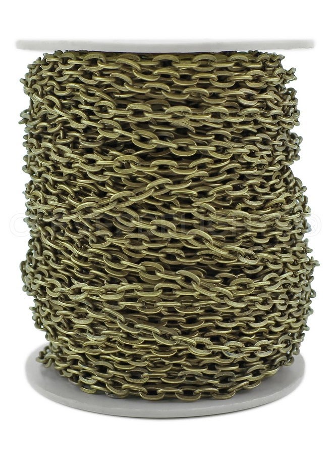 CleverDelights - 4X6Mm Cable Chain Antique Bronze Color 30 Feet - Image 1