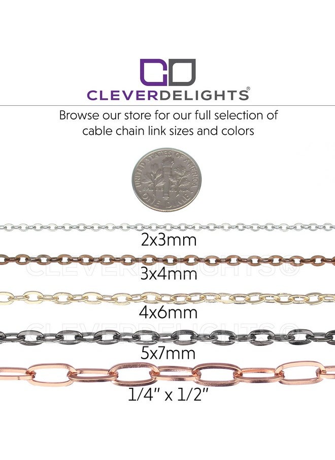 CleverDelights - 4X6Mm Cable Chain Antique Bronze Color 30 Feet - Image 1