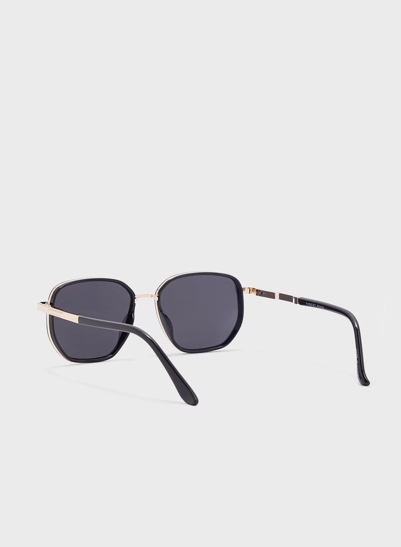 Robert Wood Polarized Lens With Spring Arms Square Aviator Sunglasses - Image 2