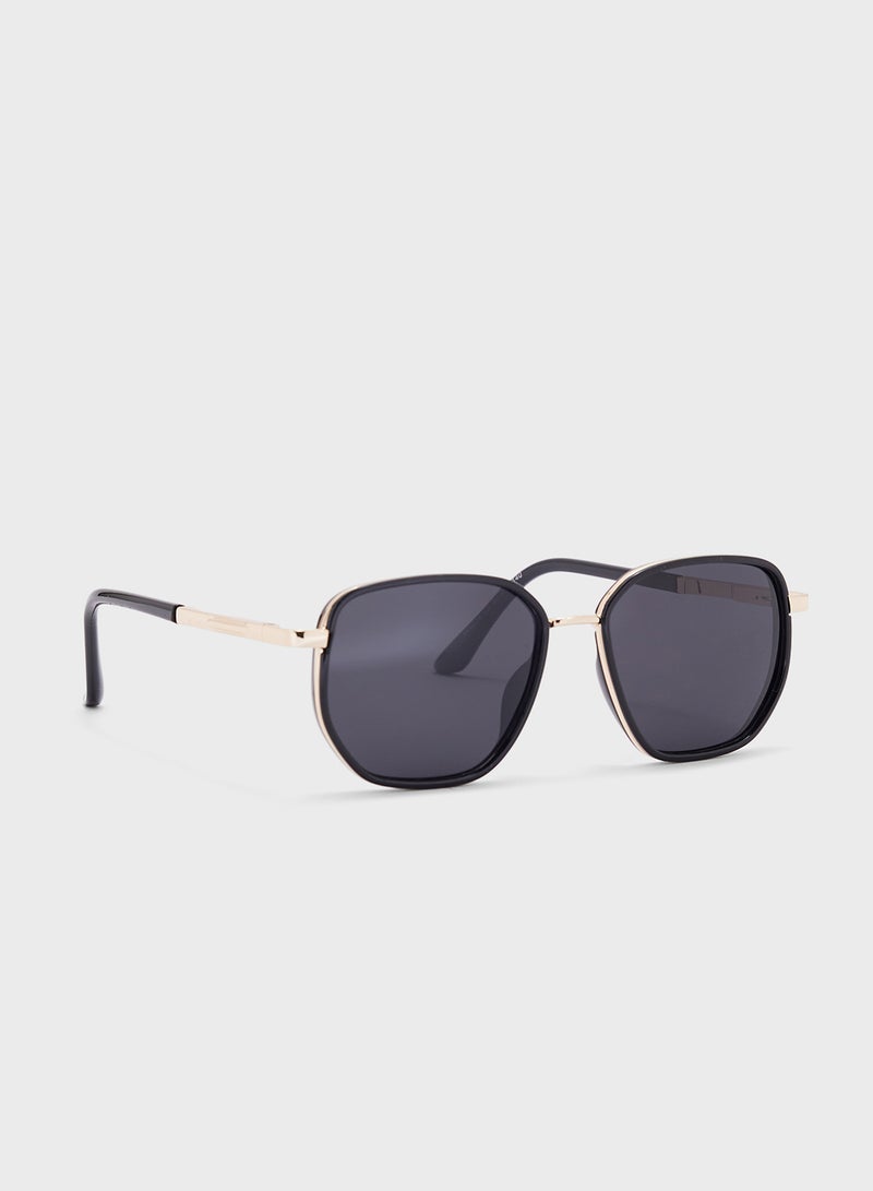 Robert Wood Polarized Lens With Spring Arms Square Aviator Sunglasses - Image 1