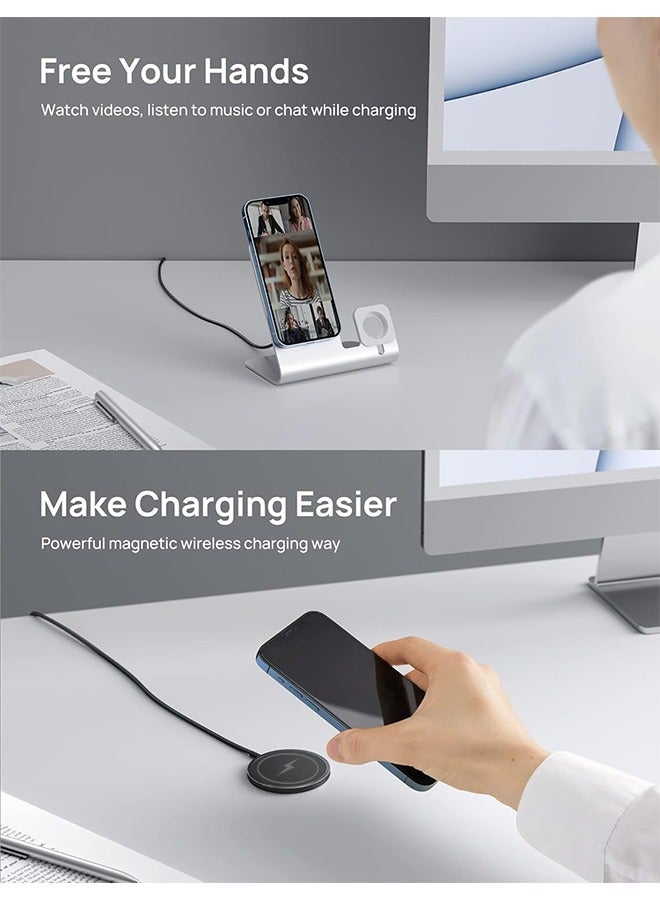أوشن شاحن لاسلكي مغناطيسي لشاحن ماجآمن، 15 وات شحن سريع بطاقة شحن ضخمة مع منافذ شحن مزدوجة، لآيفون 15 برو/ماكس/بلس، آيفون 14/13/12 برو/ماكس/ميني، ماجآمن كيس، أسود - Image 4