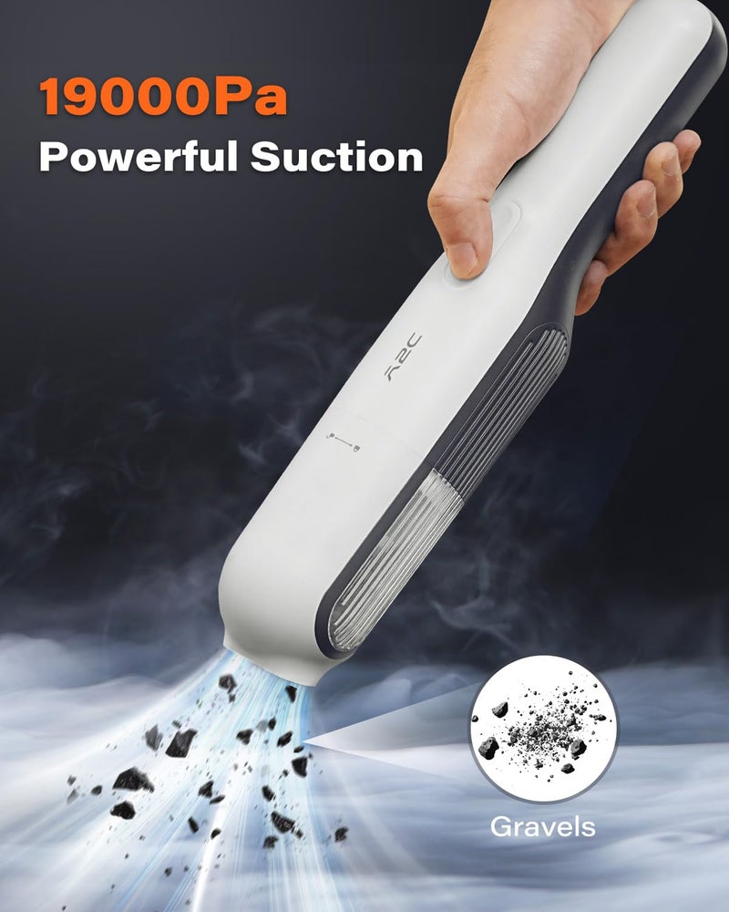 A2C Handheld Vacuum Cordless with 19000Pa Strong Suction, Mini Car Vacuum Cleaner with HEPA Filter, 2 Suction Modes, Multi-Nozzles, Portable Vacuum Cleaner for Home, Car, Office, Keyboards - Image 2