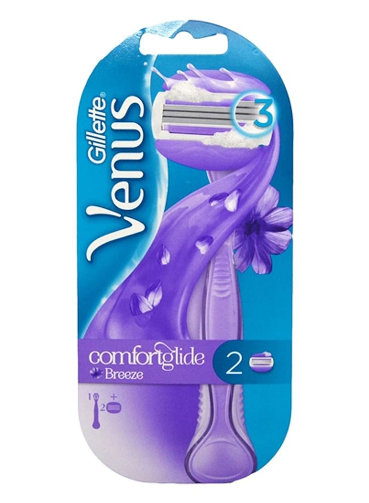 Gillette 2-Piece Venus Comfortglide Breeze Razor Set Purple - Image 3