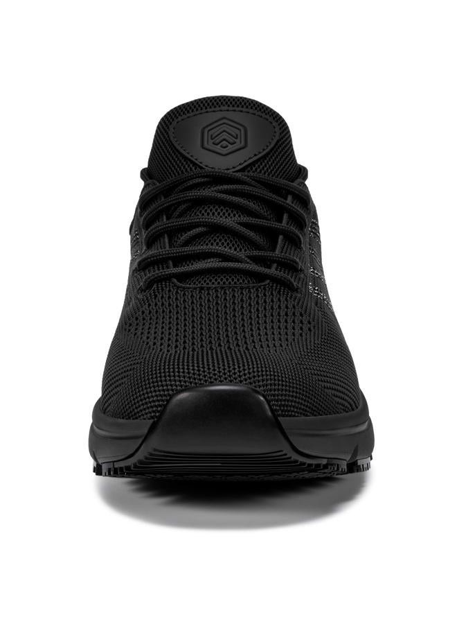 LARNMERN Mens Non Slip Work Shoes Water Resistant Walking Sneakers Zapatos Trabajo Waterproof Food Service Comfortable Chef Kitchen, Silver Silk Black, 9.5 - Image 4