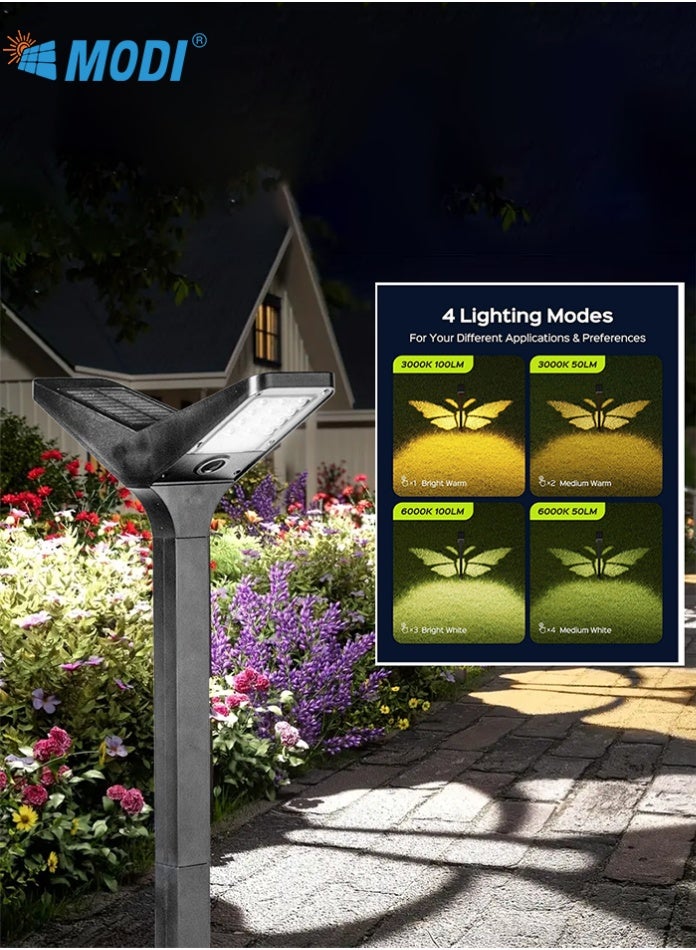 MODI Solar Butterfly Projection Landscape Light 240×76×664mm, Dual Color 3000K/6000K, 13 LED IP65 Waterproof Decorative Lamp for Garden Patio Pathway, Energy Saving Outdoor Lighting for Beautiful Night Ambiance - Image 1