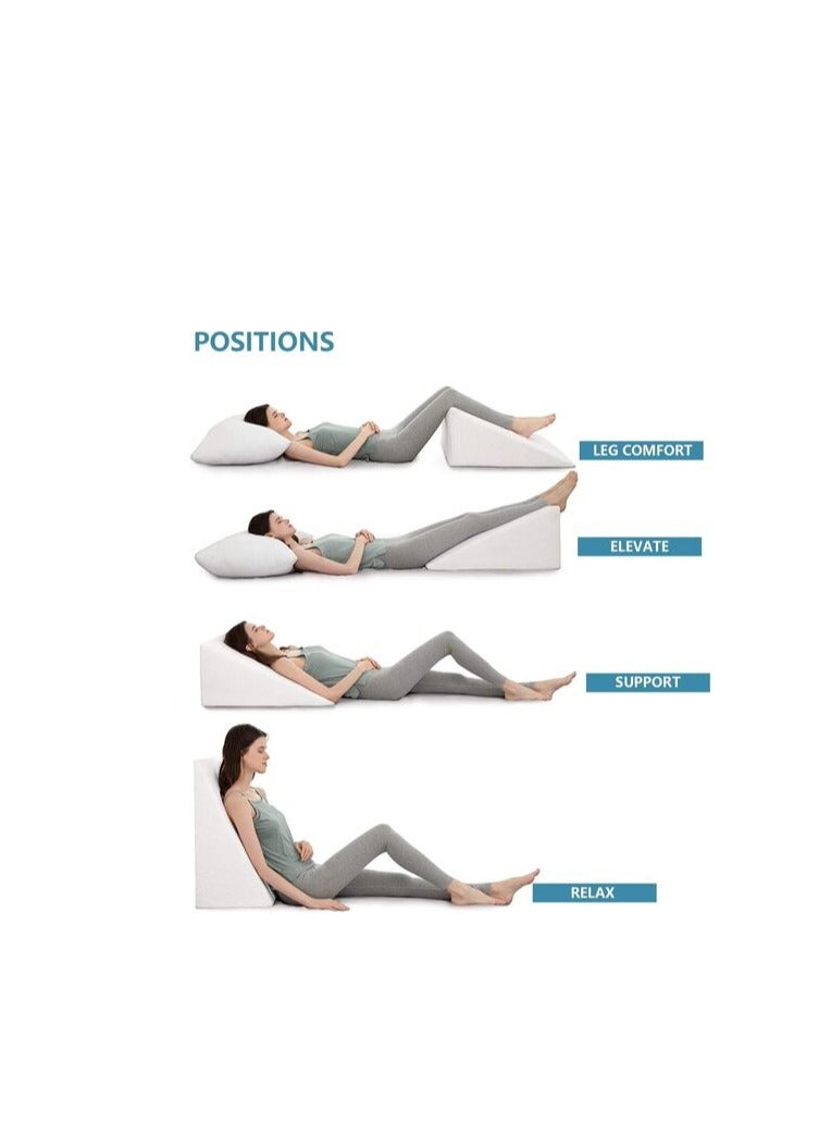 DEEP SLEEP Every Night Deep Sleep Orthopedic Bed Wedge Pillow With HD Foam Top Elevation For Sleeping, Acid Reflux, Heartburn, Anti Snoring And Gerd Pillow, Ideal For Neck Pain, Back Support (W55 X L55 Cm, Standard: 8") - Image 5