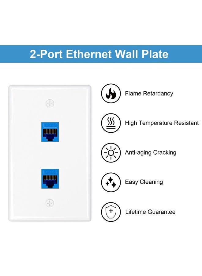 Iwillink (2-Pack) 2-Port Ethernet Wall Plate, Keystone Jack Wall Plates with RJ45 Keystone Inline Coupler insert, Female to Female Cat6 RJ45 Wall Plate, Blue - Image 3