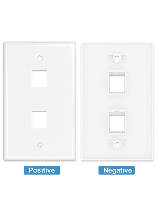 Iwillink (2-Pack) 2-Port Ethernet Wall Plate, Keystone Jack Wall Plates with RJ45 Keystone Inline Coupler insert, Female to Female Cat6 RJ45 Wall Plate, Blue - Image 5