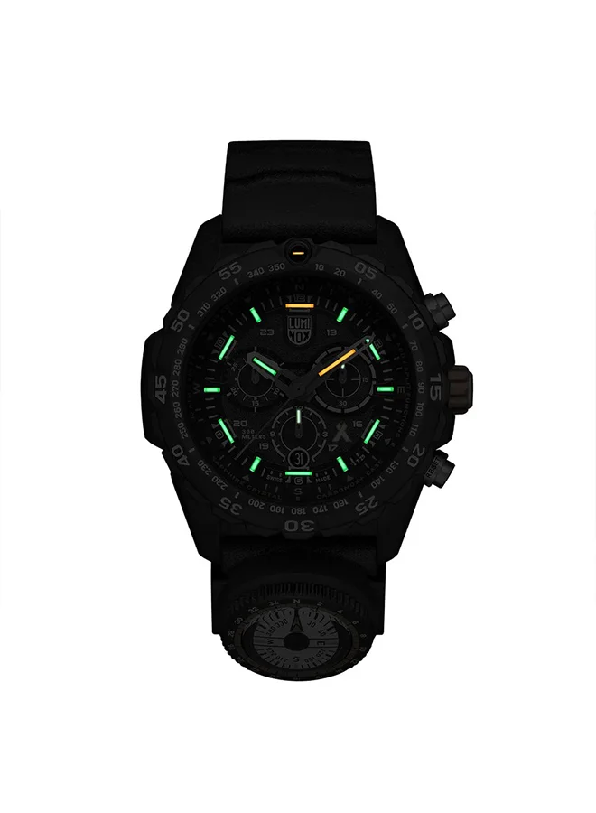 لومينكس ساعة يد رجالية كرونوغراف دائرية من المطاط . -  مم