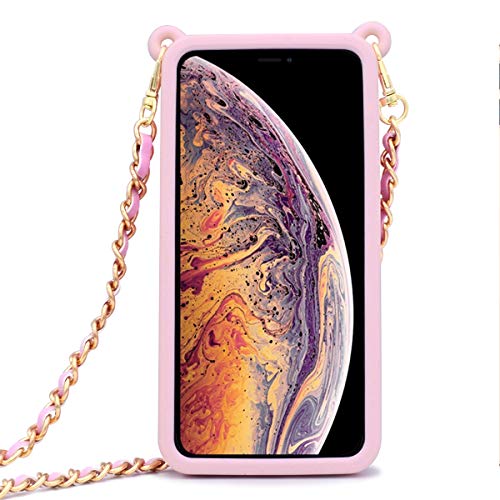 LUVI for iPhone 11 Pro Max Wallet Case with Neck Strap Crossbody Strap Lanyard Handbag Wrist Strap Protective Cover Credit Card Holder Slot Purse for Girls Women Case for iPhone 11 Pro Max Pink - Image 2