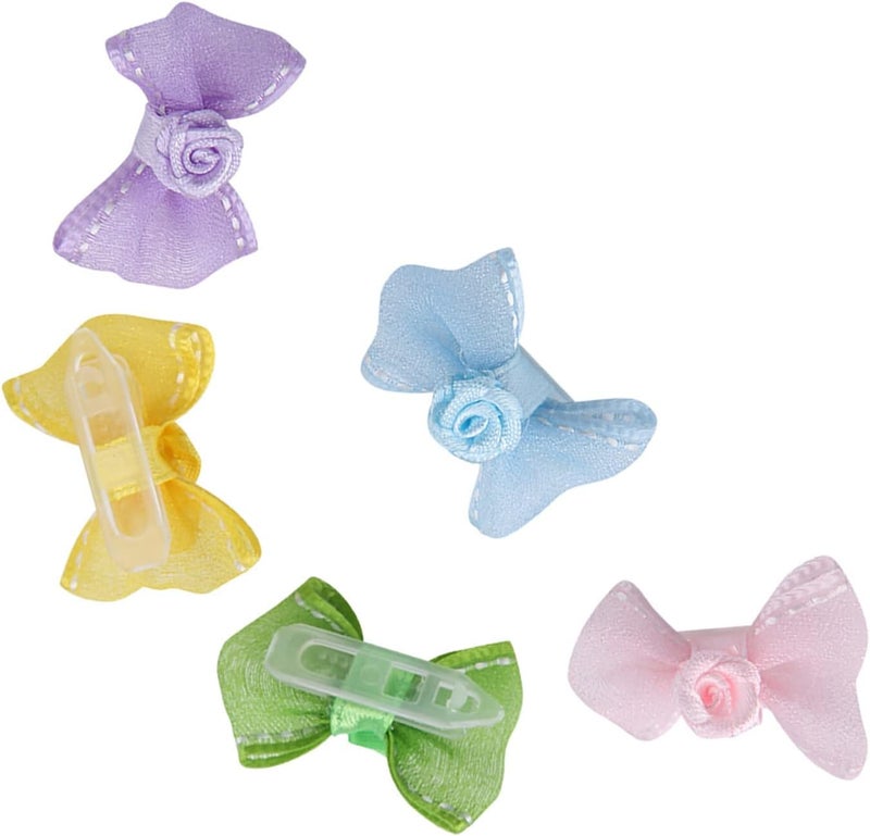 klarako Dog Bow Barrette Bows Clips for Hair with Dog Clothing Clip Small Dogs That Stay in Hamster Mini Puppy 2cm Tiny - Image 4