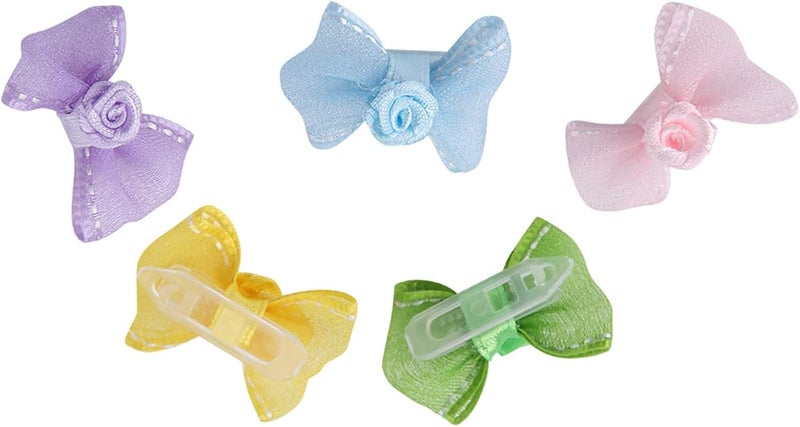 klarako Dog Bow Barrette Bows Clips for Hair with Dog Clothing Clip Small Dogs That Stay in Hamster Mini Puppy 2cm Tiny - Image 3