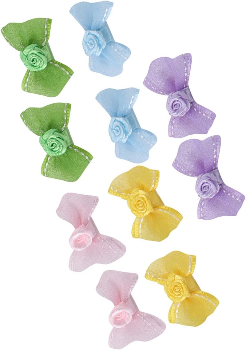 klarako Dog Bow Barrette Bows Clips for Hair with Dog Clothing Clip Small Dogs That Stay in Hamster Mini Puppy 2cm Tiny - Image 1