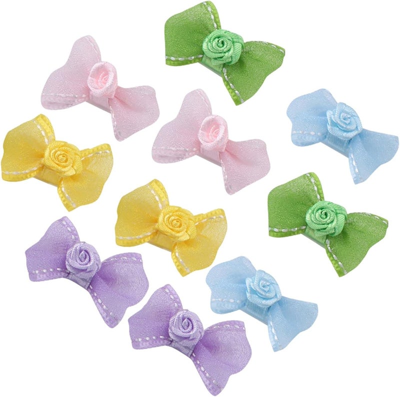 klarako Dog Bow Barrette Bows Clips for Hair with Dog Clothing Clip Small Dogs That Stay in Hamster Mini Puppy 2cm Tiny - Image 5