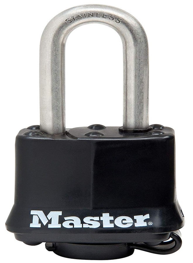 Master Lock 311SSTRILFHC Covered Stainless Steel Padlock, 3 Pack Covered Stainless Steel Pin Tumbler Padlock, 1-9/16 inch Wide Body, 9/32 inch Shackle Diameter, 1-1/2 inch Shackle Clearance, 3 Pack - Image 2