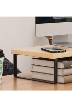 ARNOTEC Wooden monitor stand, office home, desktop storage rack, suitable for laptops, desktop computers, iMac, (50x20x9cm wood color)  - Image 3