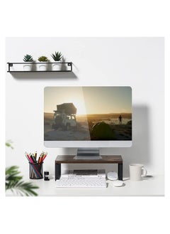 ARNOTEC Wooden monitor stand, office home, desktop storage rack, suitable for laptops, desktop computers, iMac, (50x20x9cm wood color)  - Image 4