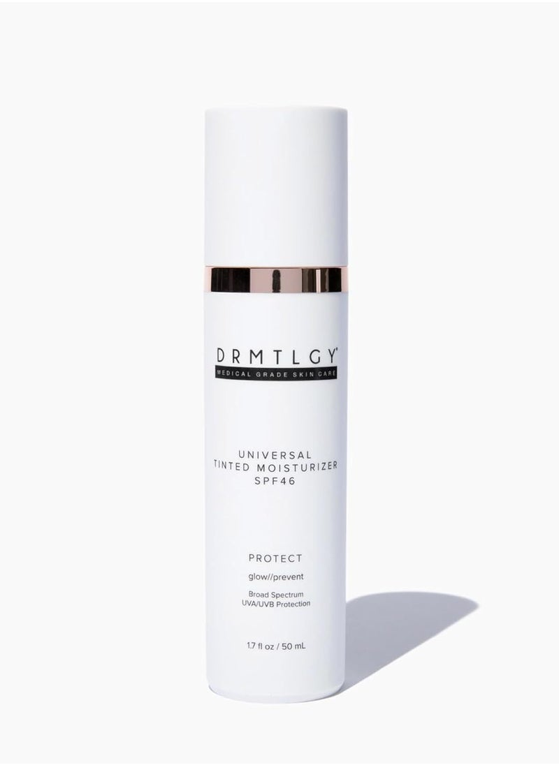 DRMTLGY DRMTLGY Anti-Aging Tinted Moisturizer with SPF 46. Universal Tint. All-In-One Light Coverage Sheer Tinted Face Sunscreen with Broad Spectrum Protection Against UVA and UVB Rays. 1.7 oz  - Image 1