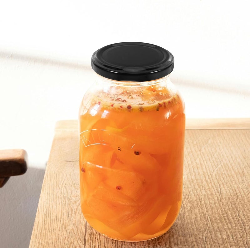 50pcs 63mm Black Metal Jar Lids with Lattice Pattern Leak-proof Sealing Caps for Wide Mouth Glass Canning Jars Reusable Storage Covers for Home Food Preserving - Image 5